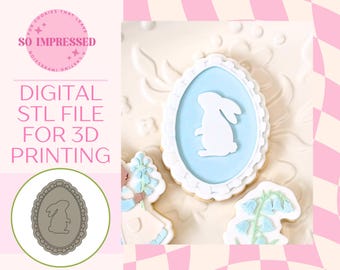 Stampo e taglierina per cornice a forma di coniglietto pasquale (file STL per stampa 3D)