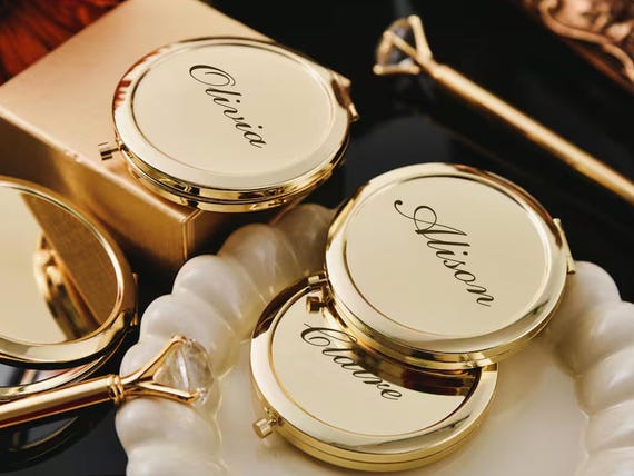 Bridesmaids Proposal Compact Mirror Engraved Pocket Mirror Bridal Shower Gift Ideas Personalized Name Makeup Mirror Bridesmaid Gift for Her