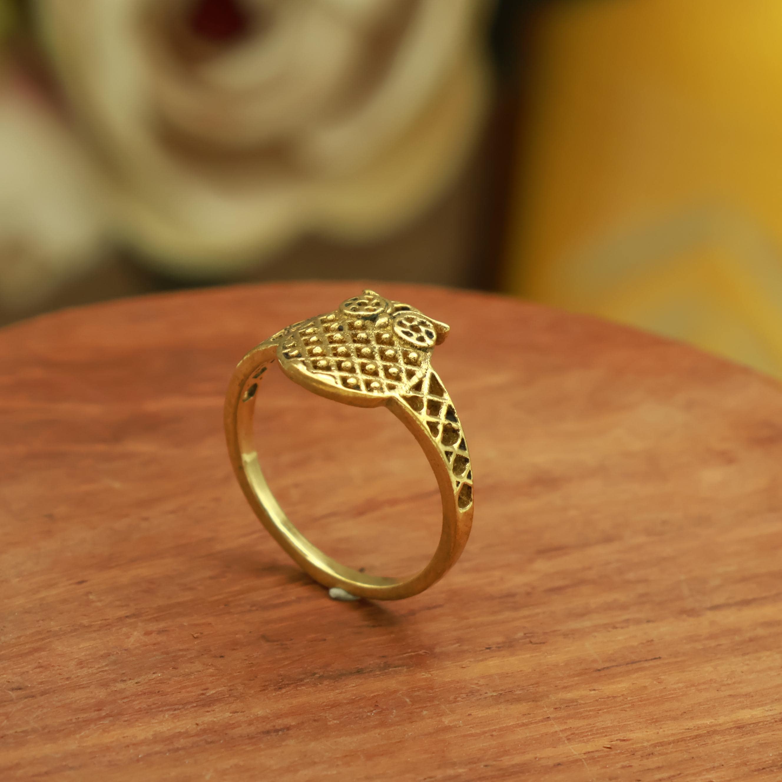 Gold Owl Ring, Vintage Owl Statement Ring, Boho Animal Openwork Ring, Cute Wise Owl Jewelry, Nature 