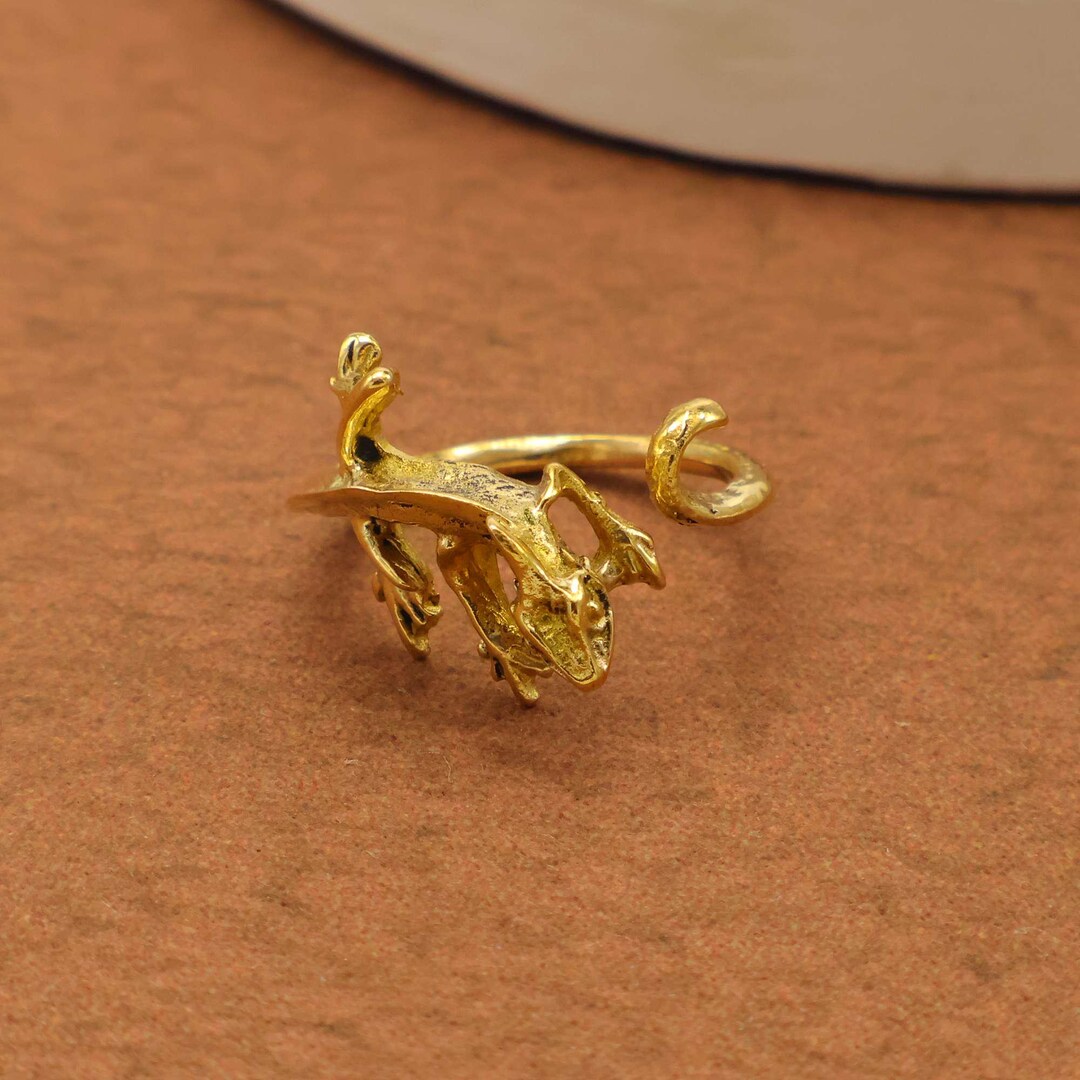 Gold Frog Wrap Ring Adjustable Animal Ring Nature Inspired Frog Jewelry ...