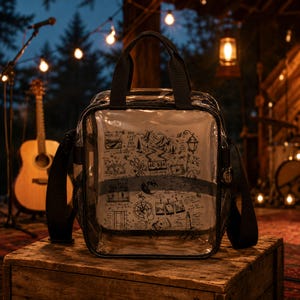 The Divide Tour Clear Concert Bag, Noah Kahan Stadium Approved Crossbody Purse (Waterproof PVC)