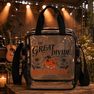 The Divide Tour Clear Concert Bag, Noah Kahan Stadium Approved Crossbody Purse (Waterproof PVC)
