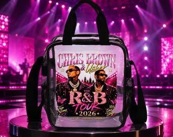 Sac bandoulière transparent pour tournées R&B, sac à main en PVC homologué pour les stades, sac pour supporter Breezy Bowl XX