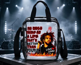 J. Cole "The Fall Off" Tour Clear Concert Bag, Stadium Approved Crossbody (Waterproof PVC)
