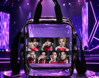 Sac de concert transparent ARIRANG personnalisé, sac bandoulière approuvé pour les stades BTS (PVC imperméable)