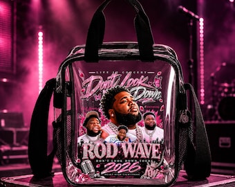 Rod Wave "Don't Look Down" Tour Clear Concert Bag, Stadium Approved Crossbody (Waterproof PVC)