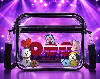 Bolso transparente personalizado ARIRANG para conciertos, bandolera aprobada por BTS para estadios (PVC impermeable)