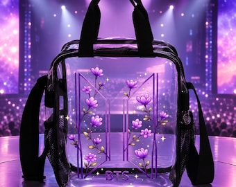 Sac de concert transparent ARIRANG personnalisé, sac à main à bandoulière approuvé pour les stades BTS (PVC imperméable)