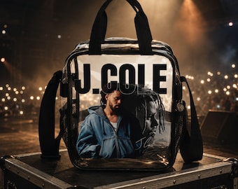 Sac de concert transparent J. Cole Tour 2026, sac bandoulière homologué pour les stades (PVC imperméable)
