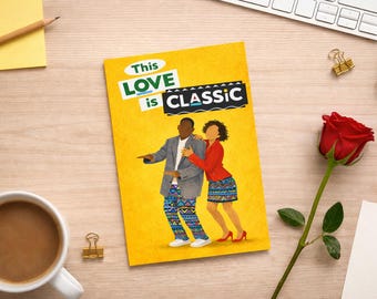 Klassieke liefde: op Martin geïnspireerde Black Love-valentijnskaart | Blanco of begroeting aan de binnenkant