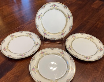 Juego de 4 platos llanos vintage Noritake Montebelle de 25 cm (10 pulgadas)