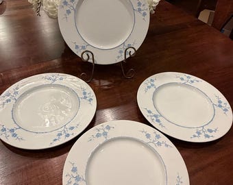 4 Spode Geisha Light Blue Dinner Plates Y3456 |Blanche de Chine Blue White China