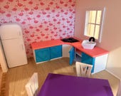 Dollhouse Corner Kitchen Bench STL – 1:12 Scale Miniature with Heart Sink (3D Print File)