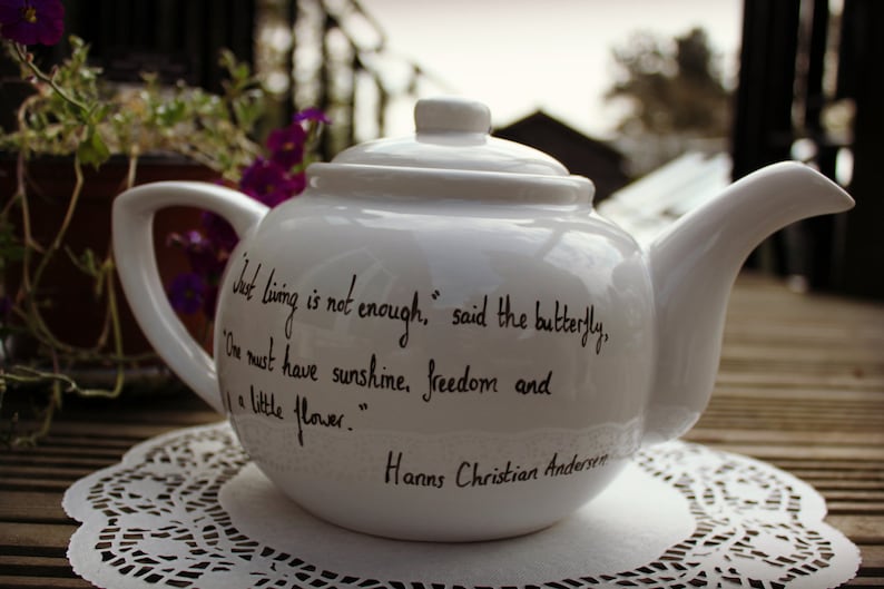 Personalised Literary tea pot quote of your choice Etsy
