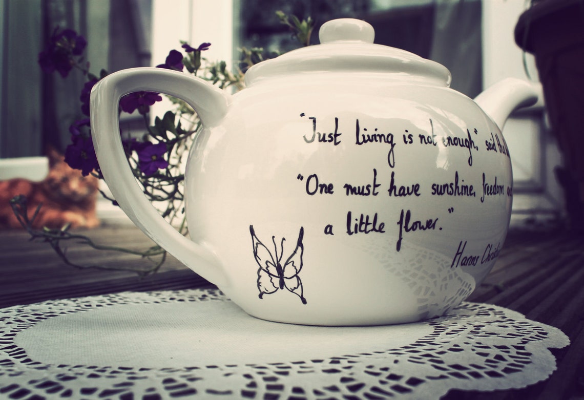 Personalised Literary Tea Pot Quote of Your Choice Etsy UK