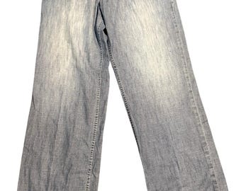 Jeans LRG Vintage a gamba larga, lavaggio chiaro, stile skater streetwear anni 2000, taglia uomo 38