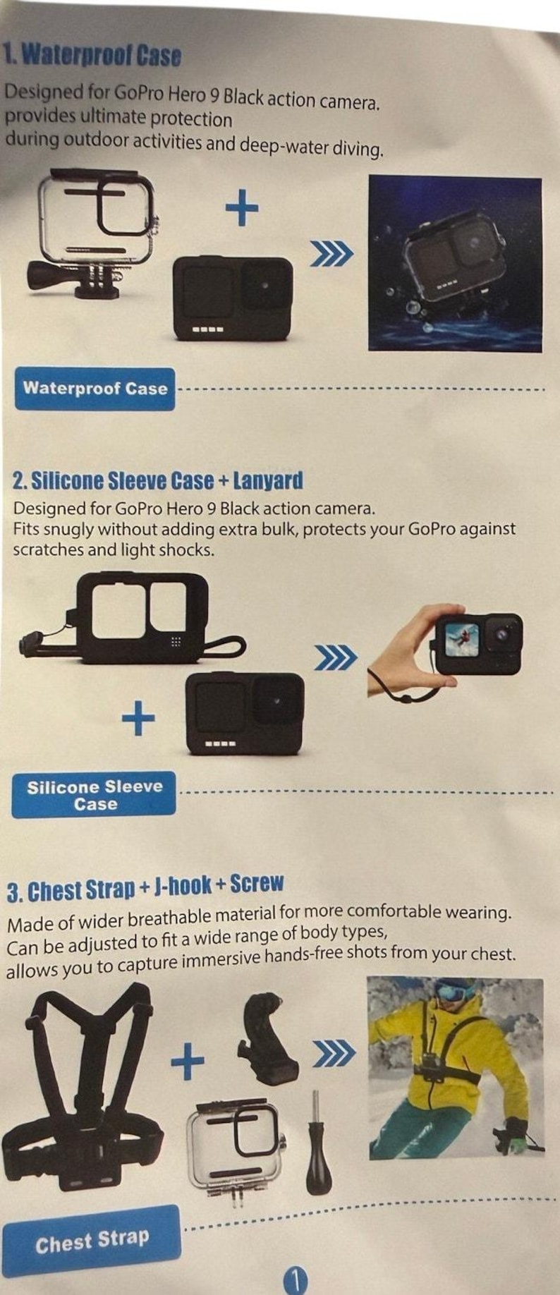 GoPro Hero 9 Black Accessory Bundle, 14 Piece Kit, Waterproof Chest Strap NWT image 3