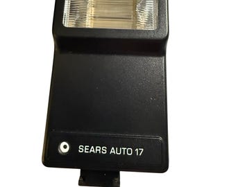 Flash electrónico para cámara Sears Vintage Auto 17, modelo 330.80160, con montura para zapata.