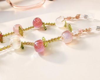 Handgefertigte Apfel Perlen Brillenkette | Zurück zu Schulgeschenk | Lehrer Geschenk