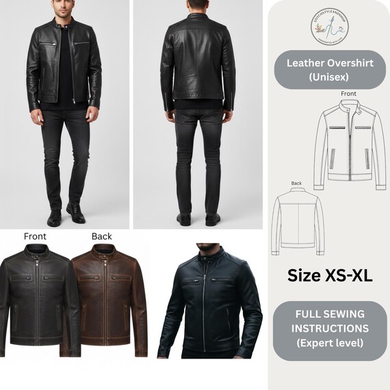 Leather Overshirt | Handmade Genuine Leather Shirt Jacket | Unisex Leather Jacket