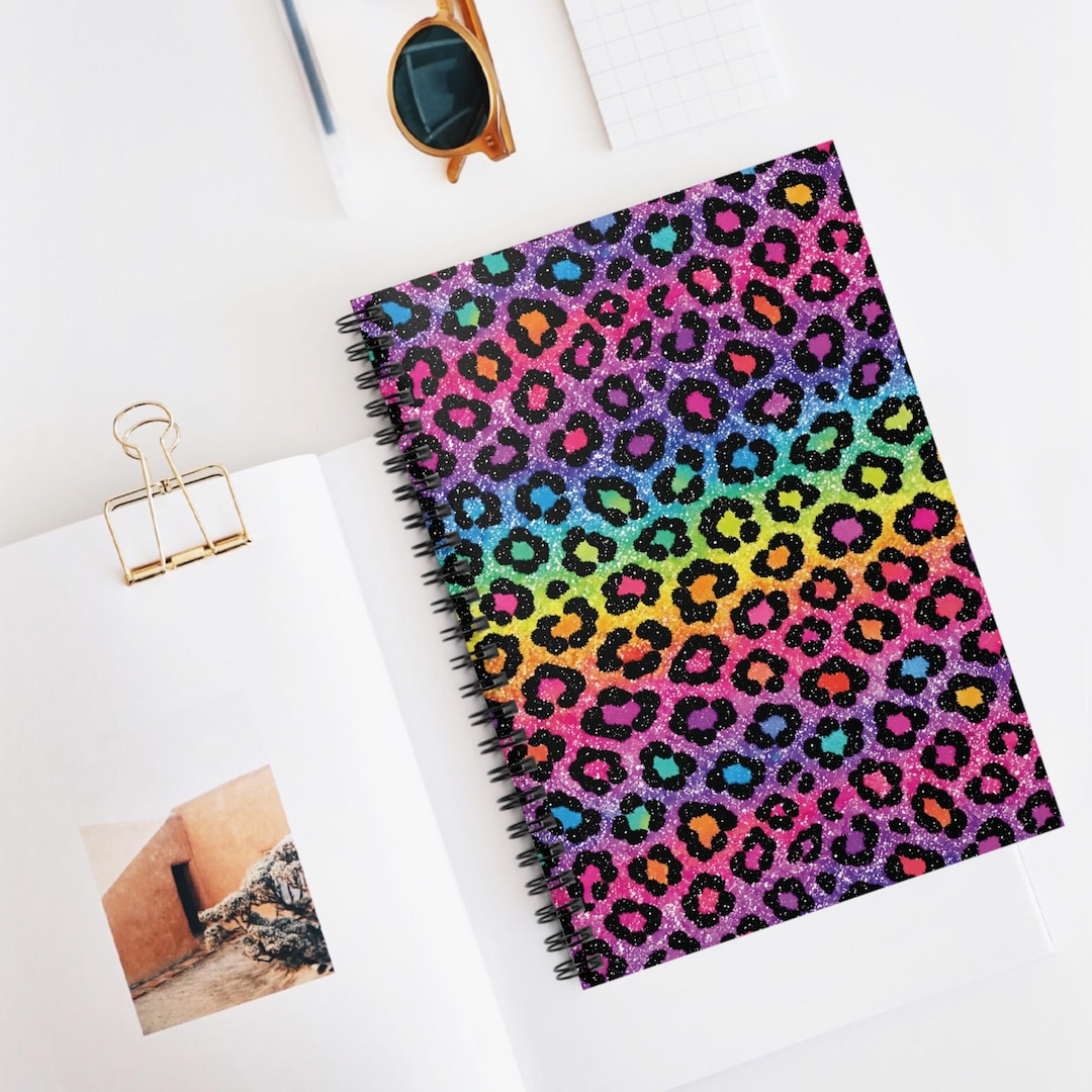 Rainbow Leopard Print Spiral Notebook | Ruled Journal - Etsy