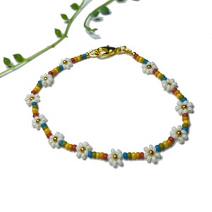 Pride Daisy Chain Seed Bead Bracelet or Anklet image 4