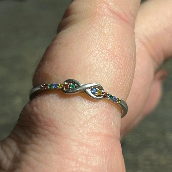 Sterling Silver Ring Autism Support Infinity Dain… - image 1