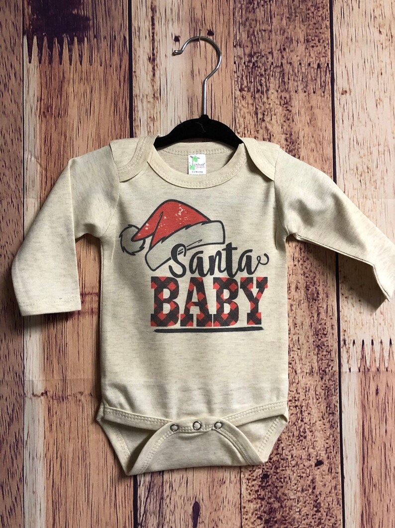 Santa Baby Christmas Outfit Baby Christmas Bodysuit free standard shipping image 1