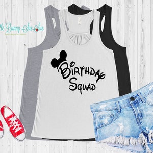 Mickey Birthday Tank Top/ Birthday Mickey Mouse t-shirt / Disney Shirt / Disney Birthday Squad Tank Top/ Black and White / Disney Gifts /