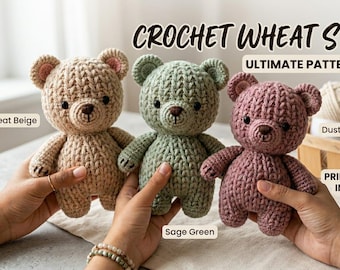 Weizen Stitch-Decke Häkelanleitung PDF | Teddybär Textur Anleitung werfen | Gemütliches afghanisches Design | Anfängerfreundliches DIY-Projekt