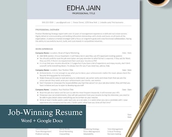 Professionelle Lebenslauf Vorlage | Bearbeitbarer Lebenslauf für Arbeitssuchende (Word, Google Docs)