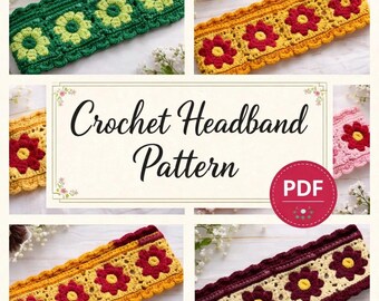 Crochet Ear Warmer Stirnband Muster | Blumenmotiv, Easy DIY (PDF)