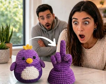 Flip The Bird Crochet Pattern PDF, Reversible Funny Bird Amigurumi, Viral Crochet Plush, Beginner Friendly No Sew DIY Gift