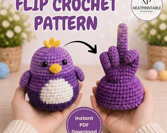 Funny Reversible Bird Crochet Pattern PDF | Viral Amigurumi Plush Tutorial | No Sew Beginner DIY Gift | Instant Download