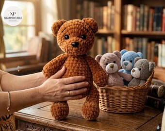 Bear Crochet Pattern | Amigurumi Bear PDF Pattern | Crochet Plush Animal Pattern | Beginner Friendly | Instant Download