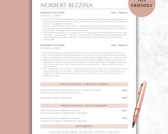 Moderne Lebenslauf Vorlage | 2026 Professioneller Lebenslauf | ATS Freundlicher Lebenslauf für Word & Seiten | Anschreiben inklusive | Sofortiger Download Canva Bearbeiten