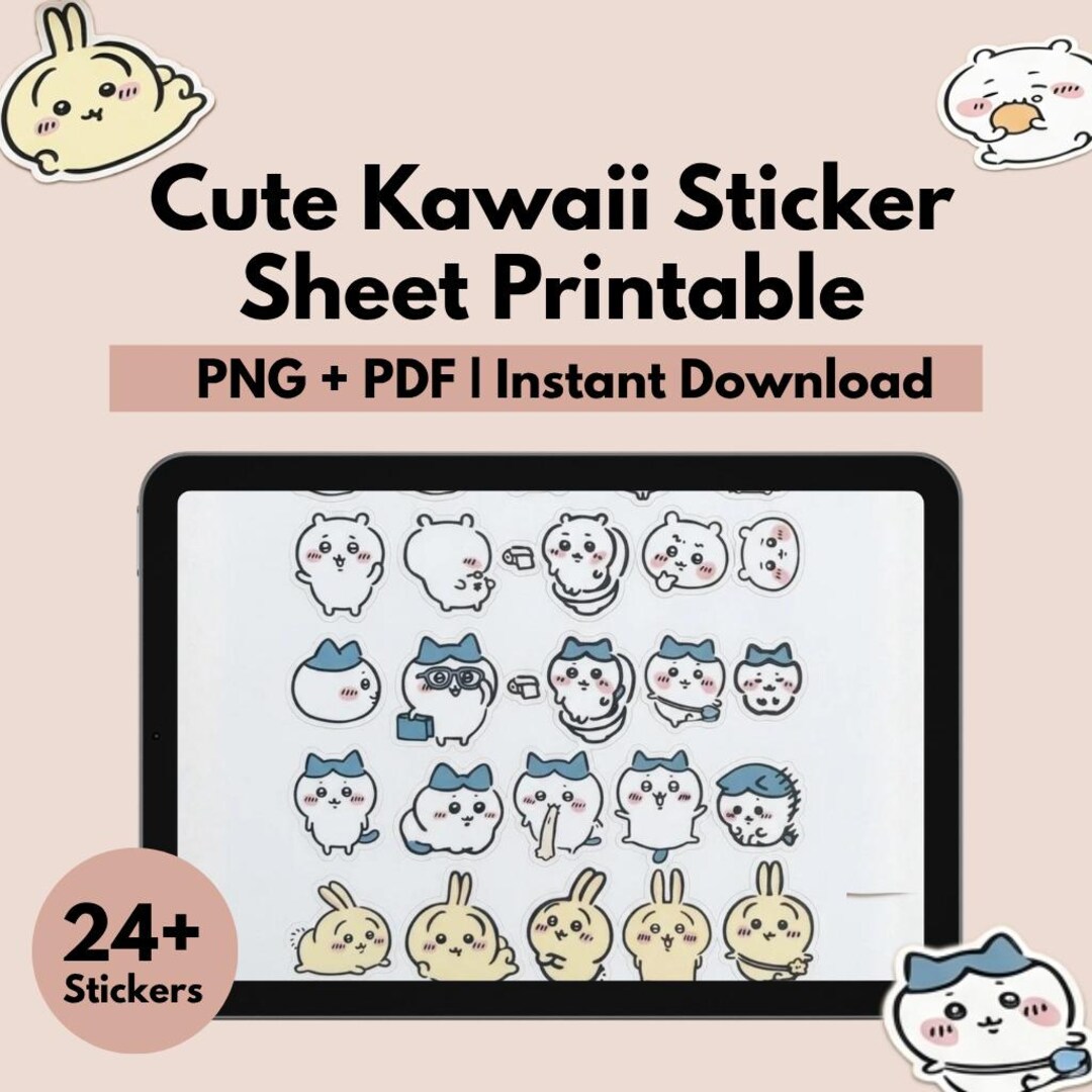 Kawaii Sticker Sheet Printable • Cute Animal Stickers • Planner ...