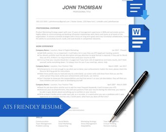 ATS Freundliche Lebenslauf Vorlage | Moderner Lebenslauf für Word & Google Docs | Anschreiben | 1–2 Seiten-Resümee | A4 | 100+ Symbole | Sofort Download