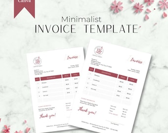 Minimalist Invoice Template for Small Business | Canva Editable Form (Digital Download)