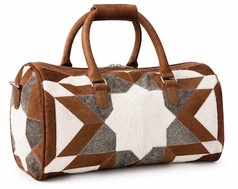 Cowhide Leather Duffle Bag – Handmade Travel & Weekender Bag