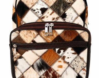 Genuine Cowhide Leather Toddler Backpack | Handmade Western Hair-on Hide Kids Bag