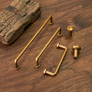 Moderner antiker Messingschrank Pull-Griff / Skinny Vintage-Schubladengriffe und -knöpfe