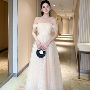 embellished corset tulle skirt midi dress in ivory reviews Lace & Beads corset tulle drop hem maxi dress in ivory