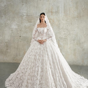 romantic princess dress up Romantic Princess Wedding Gown, Handmade Wedding Dress, Custom Wedding Dress, Elegant Wedding Dress, Simple Wedding Dress, Wedding Dress