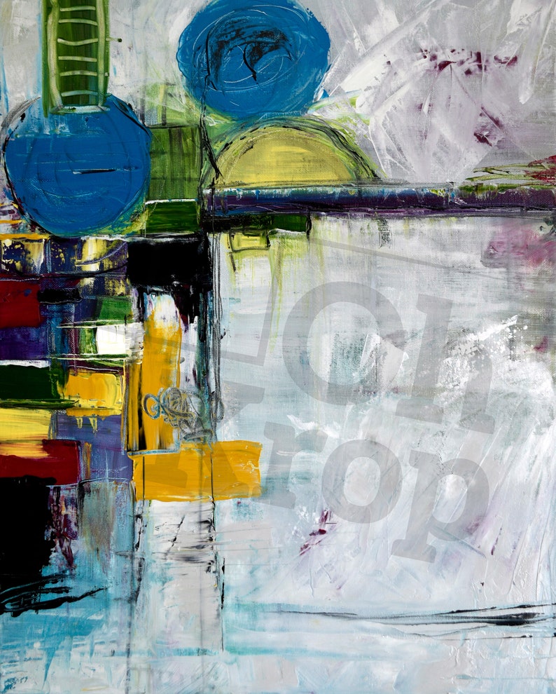 Textured Mixed Media Painting By the Docks | Etsy