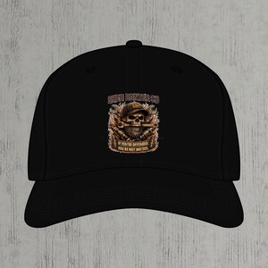 Funny Skull Trucker Cap | "If You're Offended. You're Not Invited" Hat | Shed Banter Cap | Black Snapback Style Hat Gift