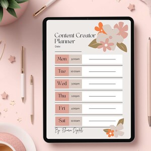 Content Creator Planner Printable PDF | Social Media Organizer | Content Planning Template
