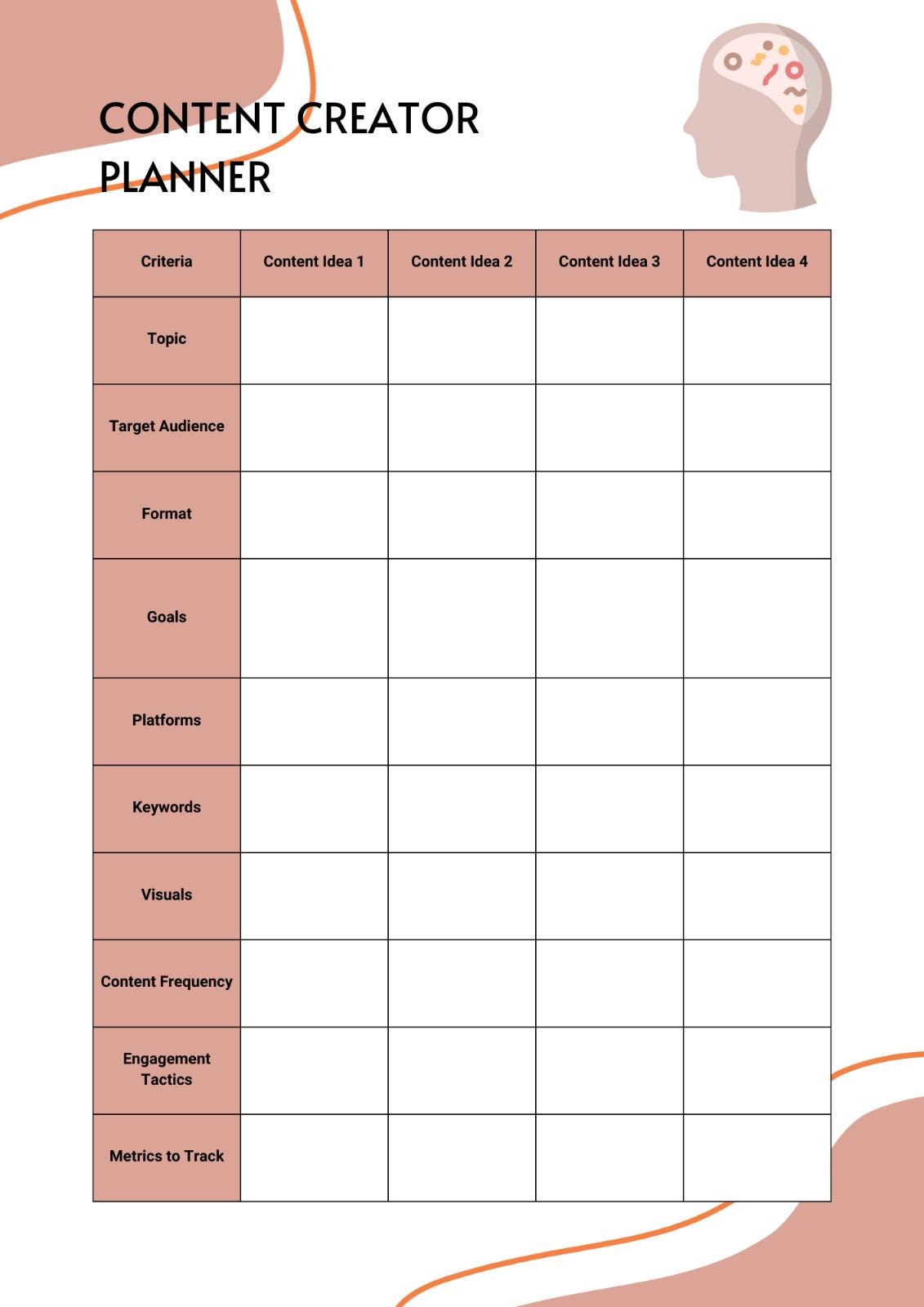 Content Creator Planner Printable PDF | Social Media Organizer ...