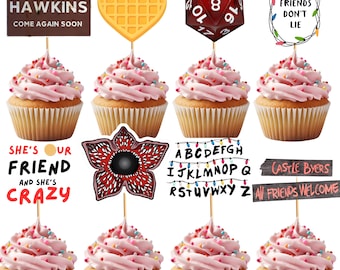 Vreemde cupcake toppers, vreemdeling toppers, vreemdeling cupcake toppers (digitaal pdf-bestand)