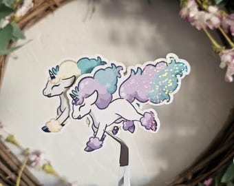Galarian Ponyta Holographic Vinyl Sticker
